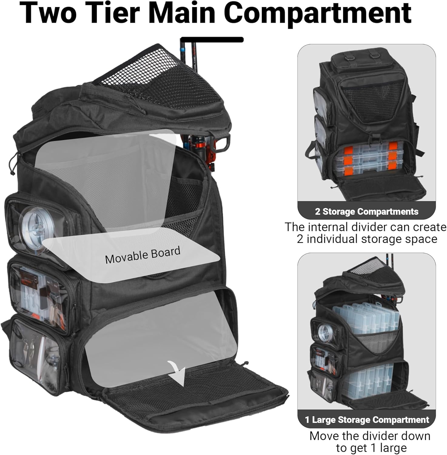 Mochila de Pesca 40L com Caixa - Fishing Kayak Crate avaliação e preço